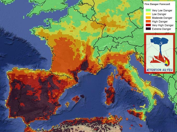 Image d'illustration pour Sécheresse et fort risque d'incendie près de la Méditerranée