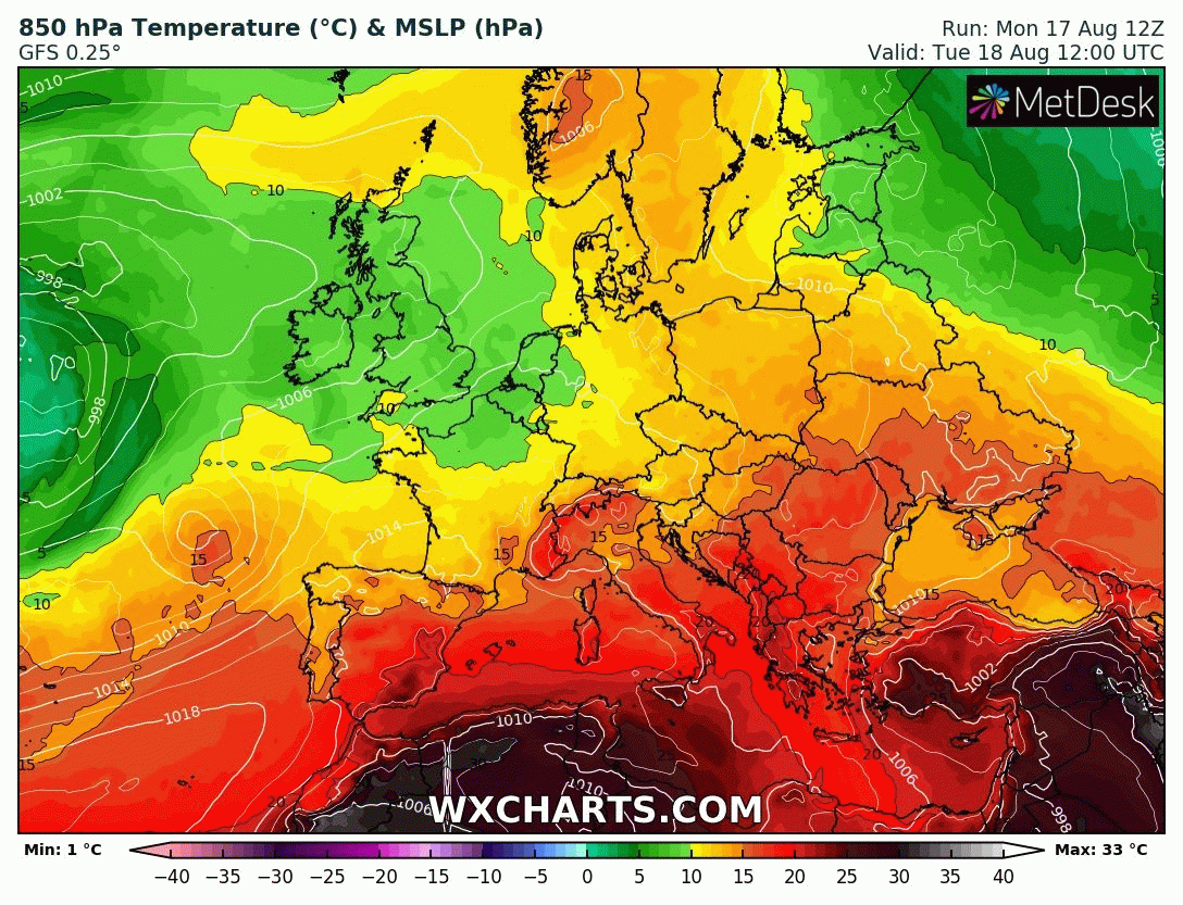 Image d'illustration pour Pic de chaleur sur la France entre mercredi et vendredi