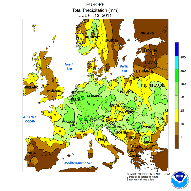 Image d'illustration pour Bilan de la semaine en Europe : plutôt chaude - précipitations contrastées