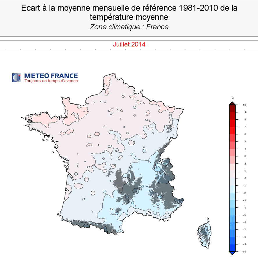 Image d'illustration pour Bilan maussade de juillet 2014 : température, pluviométrie, insolation