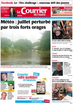 Image d'illustration pour La presse quotidienne régionale fait sa une sur le mauvais temps, sauf...